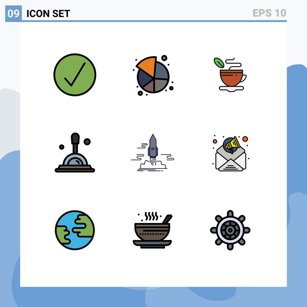 9 iconos creativos signos y símbolos modernos de té de lanzamiento de aplicaciones búsqueda profunda elementos de diseño de vectores editables