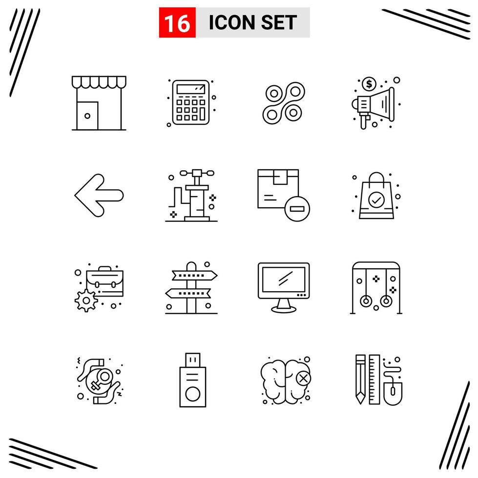 16 Icons Line Style Grid Based Creative Outline Symbols for Website Design Simple Line Icon Signs Isolated on White Background 16 Icon Set vector
