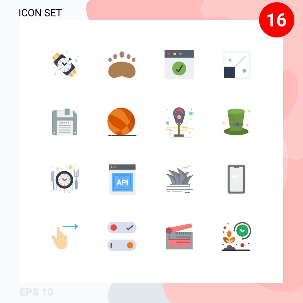 Flat Color Pack of 16 Universal Symbols of save floppy app creative resize Editable Pack of Creative Vector Design Elements