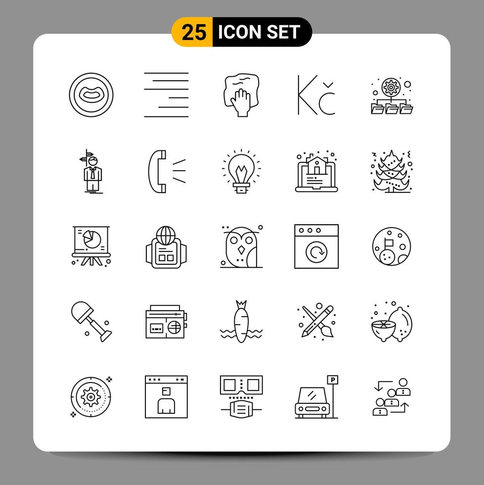 Paquete de 25 iconos negros signos de símbolos de contorno para diseños receptivos sobre fondo blanco 25 iconos establecidos vector