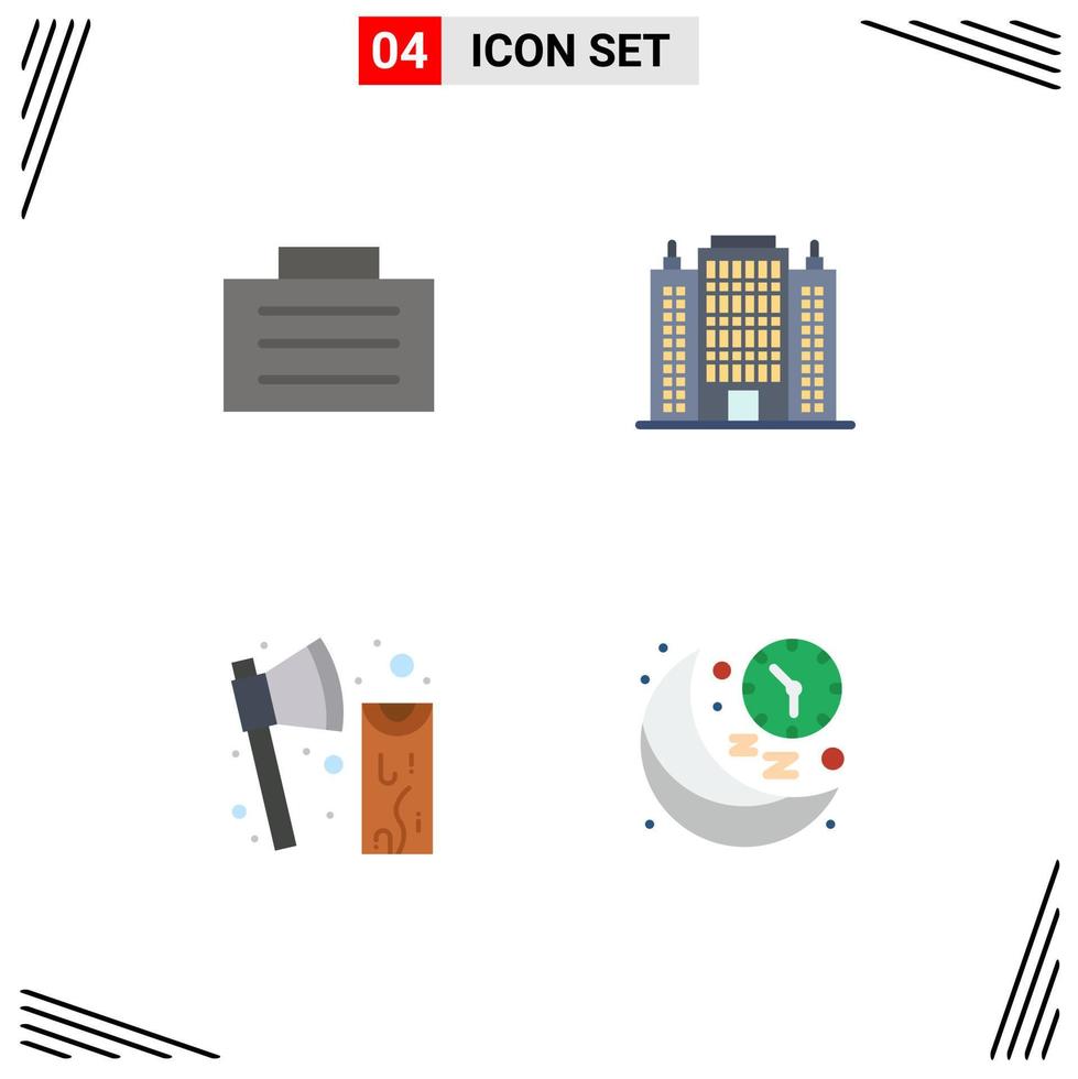 paquete de iconos de vector de stock de 4 signos y símbolos de línea para elementos de diseño de vector editables de madera de hotel de resort de corte de caja