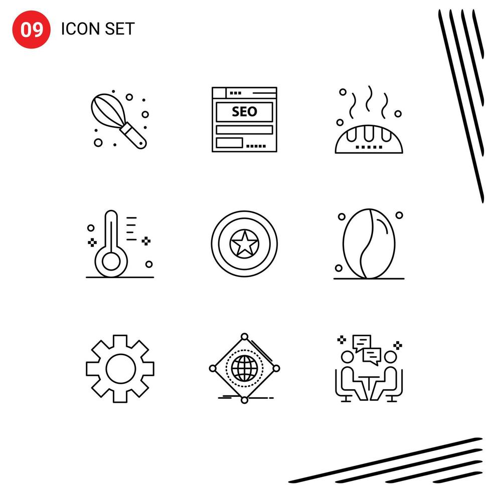 9 Outline concept for Websites Mobile and Apps holiday sunny tech design food Editable Vector Design Elements
