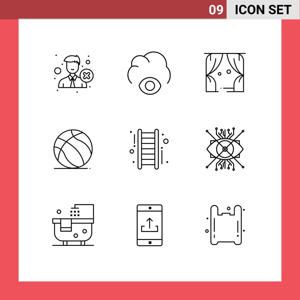 9 Outline concept for Websites Mobile and Apps up usa entertainment american football Editable Vector Design Elements
