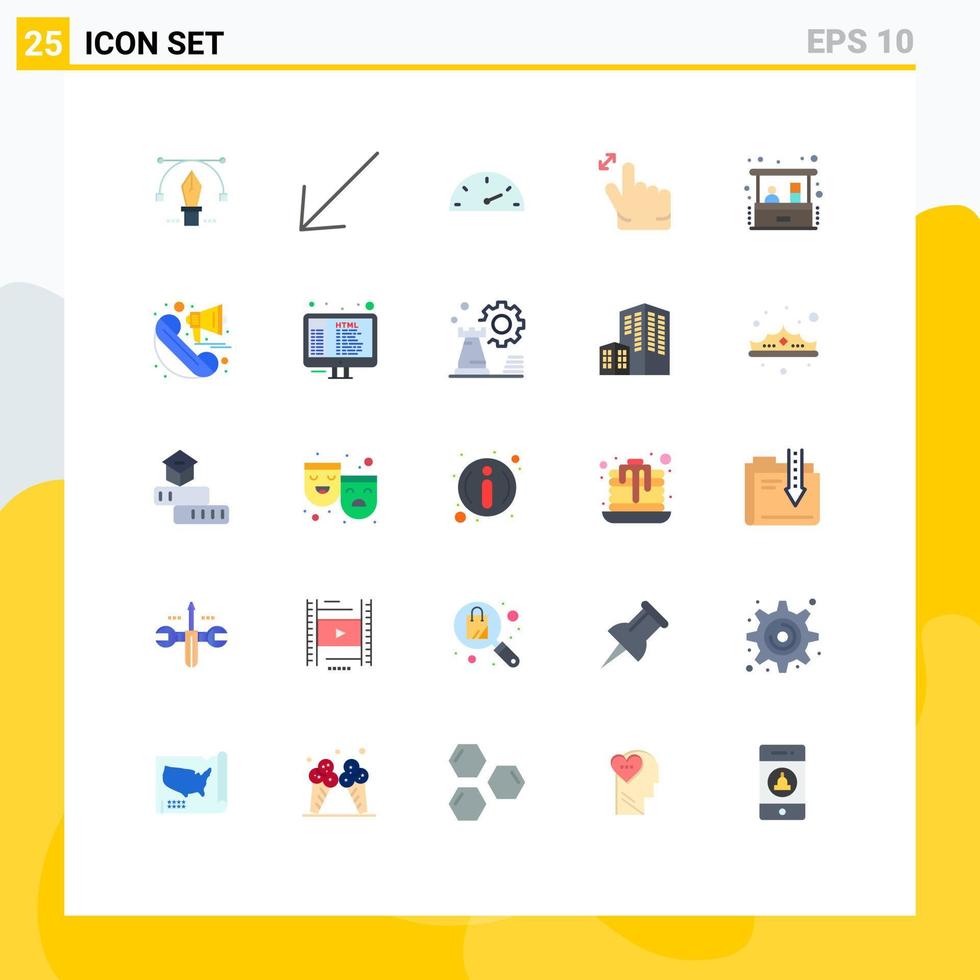 Set of 25 Commercial Flat Colors pack for announcement investment speed home business zoom Editable Vector Design Elements