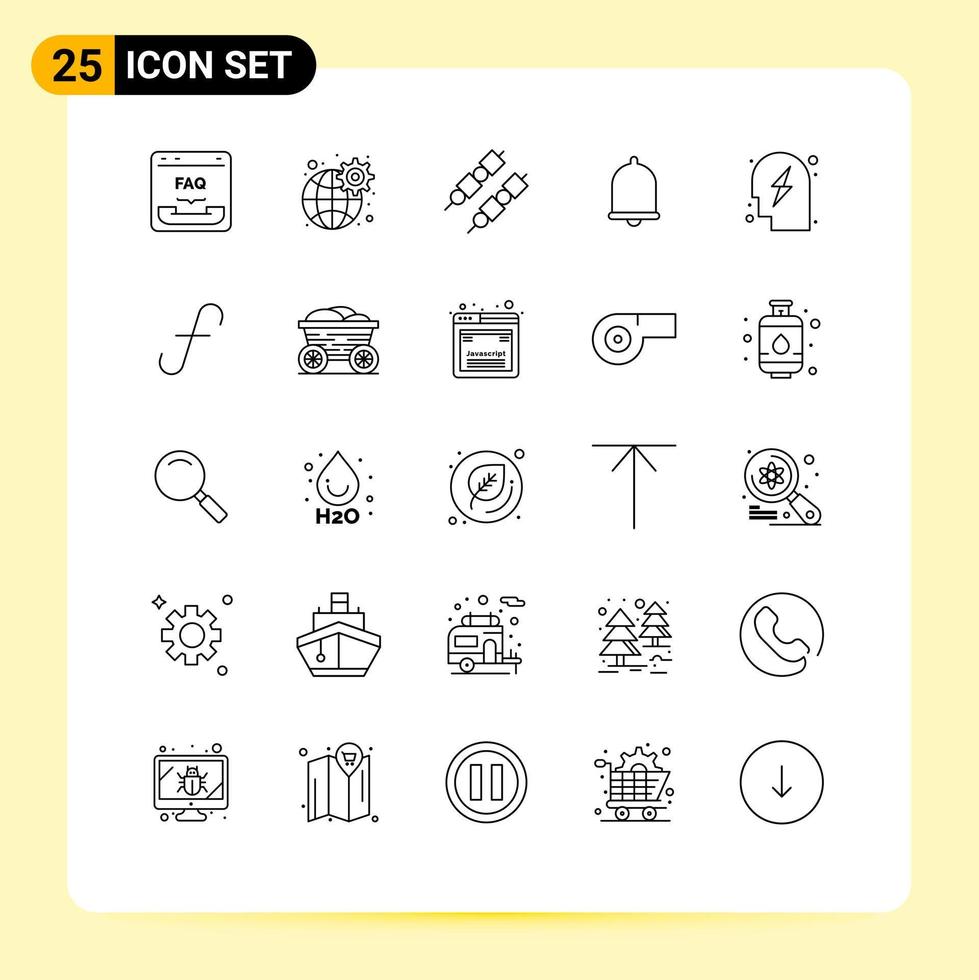 Modern Set of 25 Lines Pictograph of planning sound settings notification alert Editable Vector Design Elements