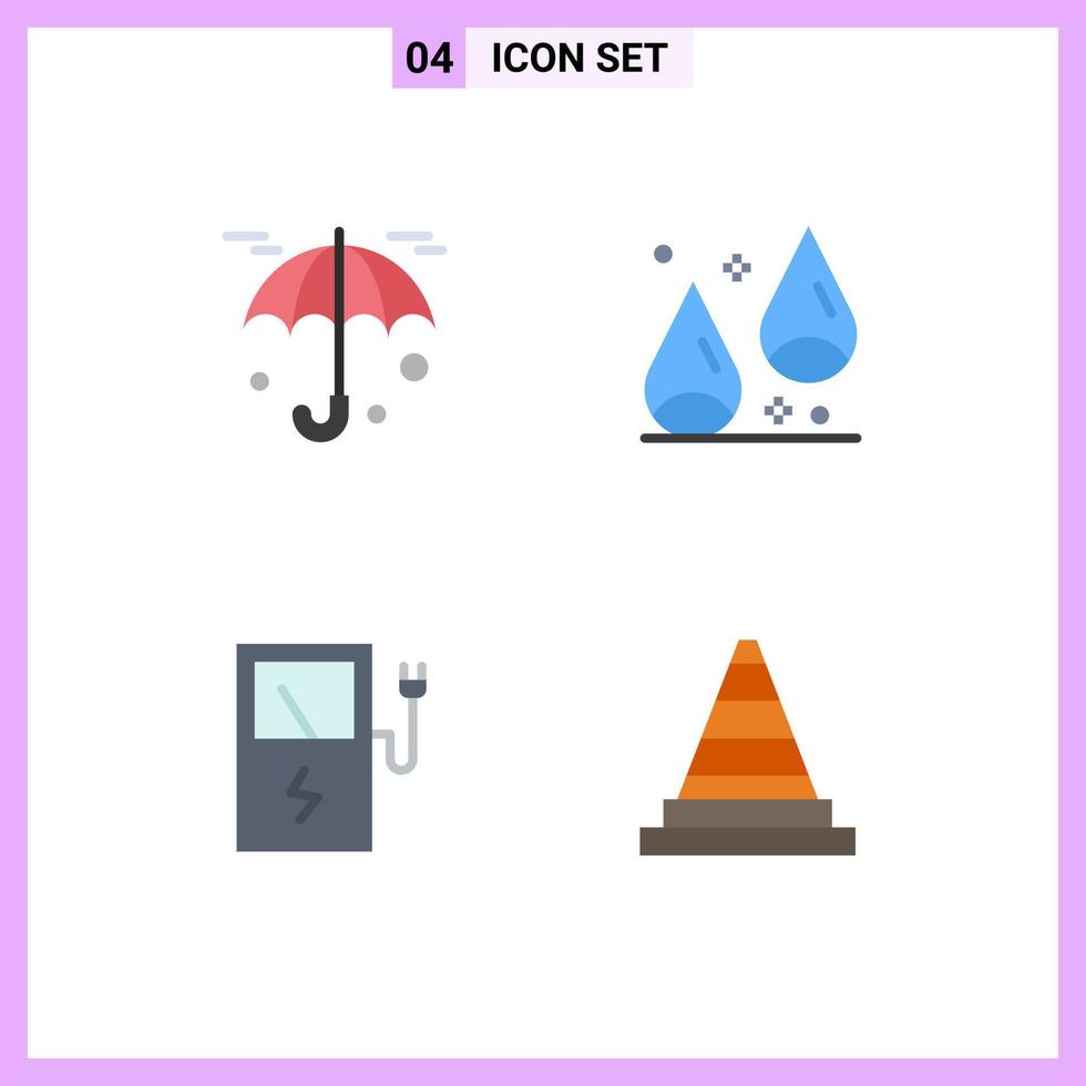 4 Flat Icon concept for Websites Mobile and Apps insurance station autumn thanksgiving construction Editable Vector Design Elements
