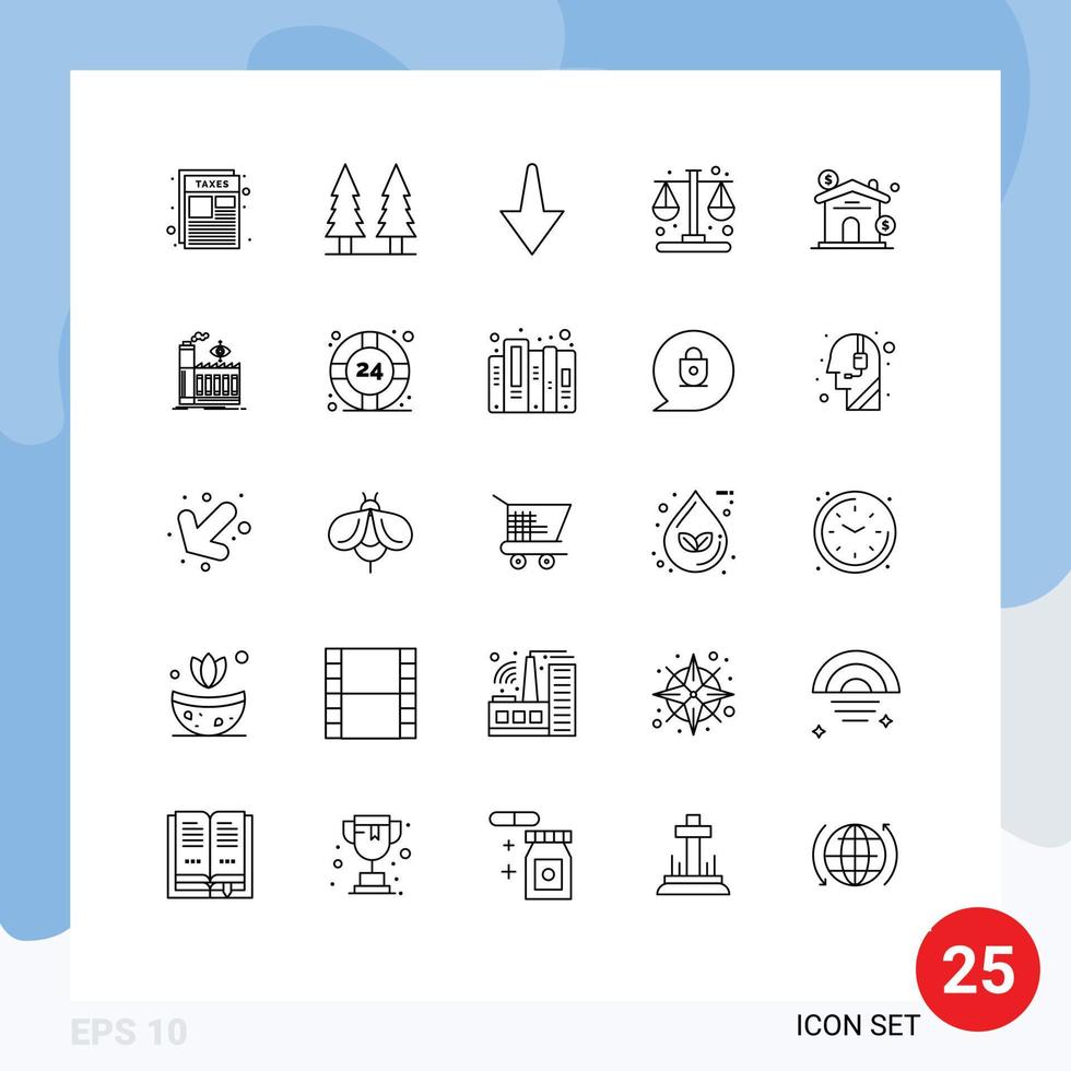 25 Line concept for Websites Mobile and Apps real estate arrow asset time Editable Vector Design Elements