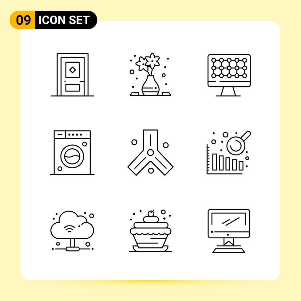 9 Creative Icons for Modern website design and responsive mobile apps 9 Outline Symbols Signs on White Background 9 Icon Pack vector