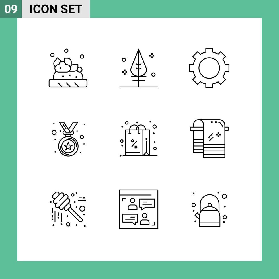 9 Creative Icons Modern Signs and Symbols of bath purchases set gift winner Editable Vector Design Elements