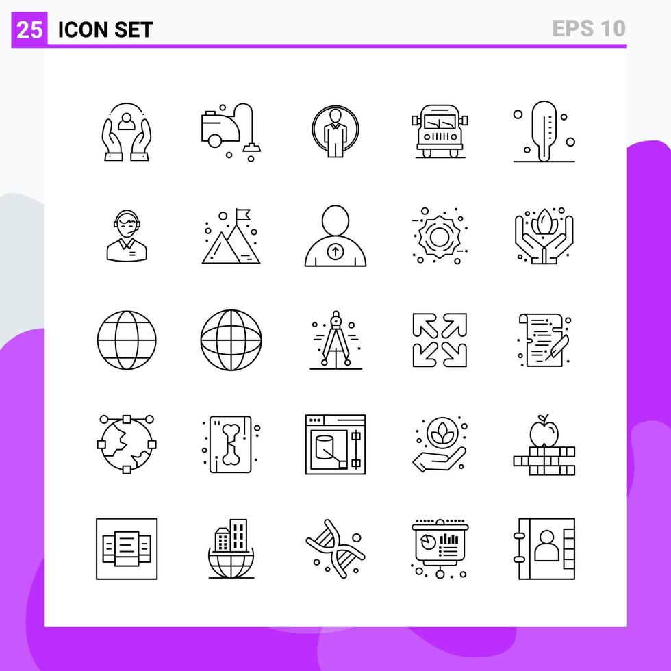 Set of 25 icons in Line style Creative Outline Symbols for Website Design and Mobile Apps Simple Line Icon Sign Isolated on White Background 25 Icons vector