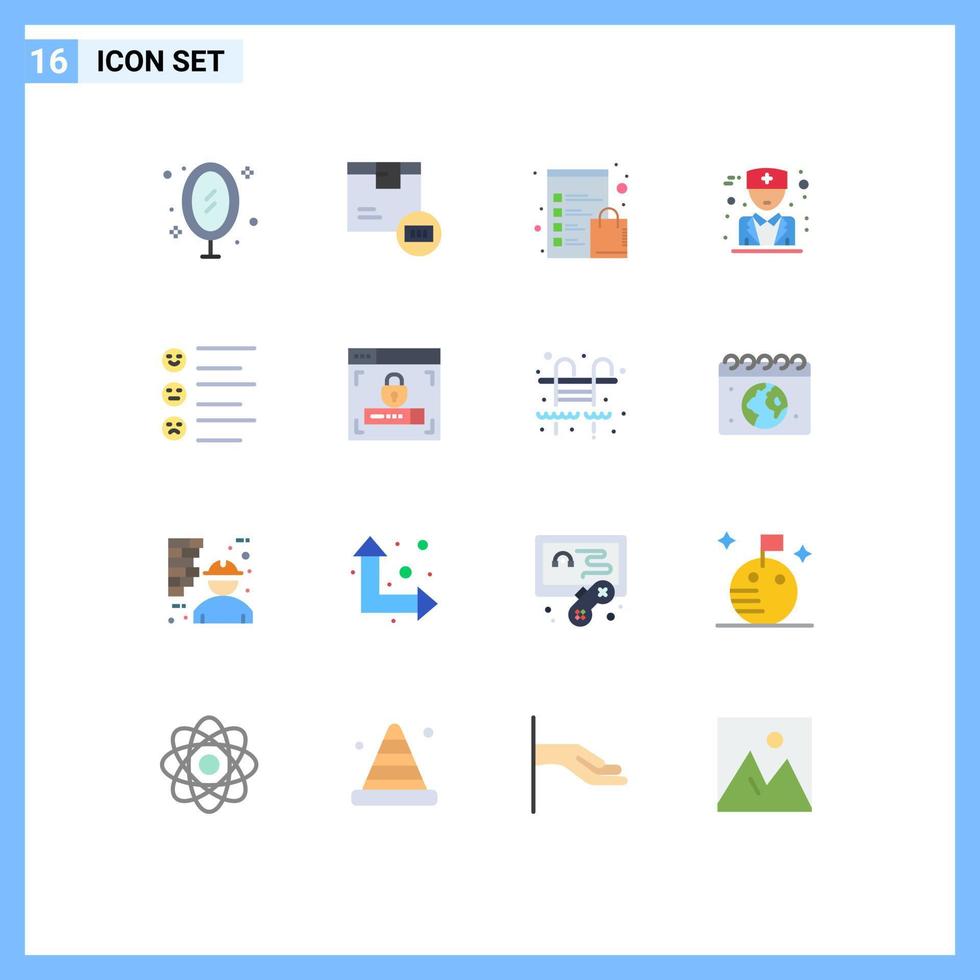 Modern Set of 16 Flat Colors and symbols such as format male shipping doctor list Editable Pack of Creative Vector Design Elements