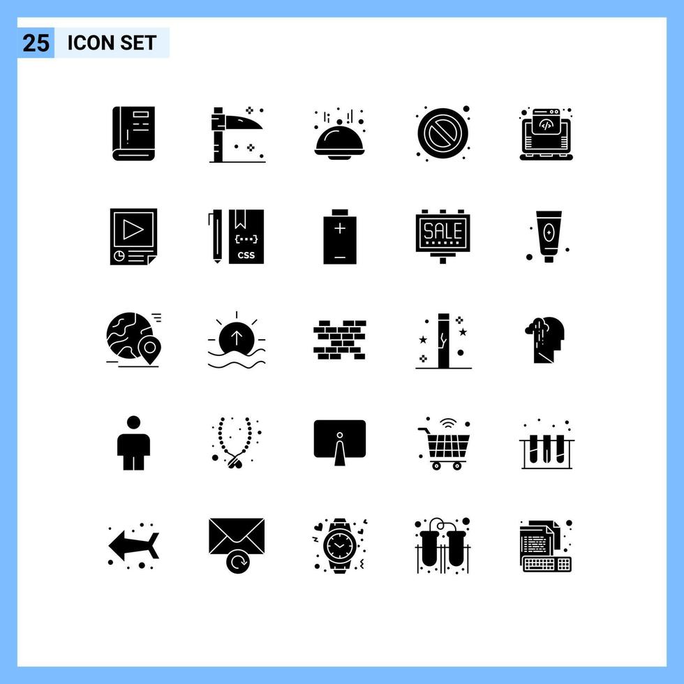 25 Creative Icons Modern Signs and Symbols of online hosting dome cloud stop Editable Vector Design Elements