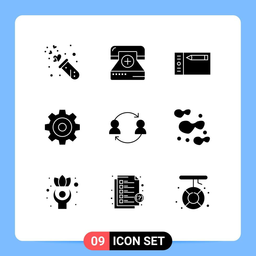 Solid Glyph Pack of 9 Universal Symbols of avatar detail form create graphic Editable Vector Design Elements