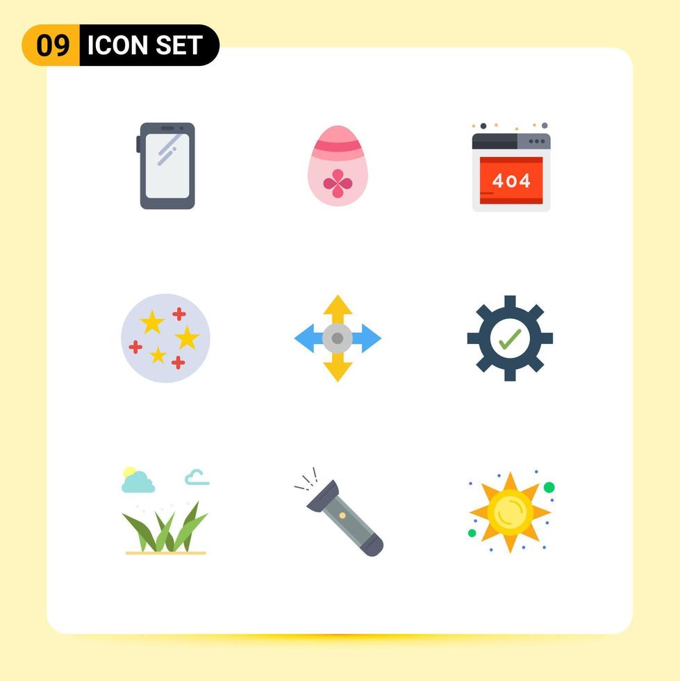 9 Creative Icons Modern Signs and Symbols of location arrow egg stars science Editable Vector Design Elements