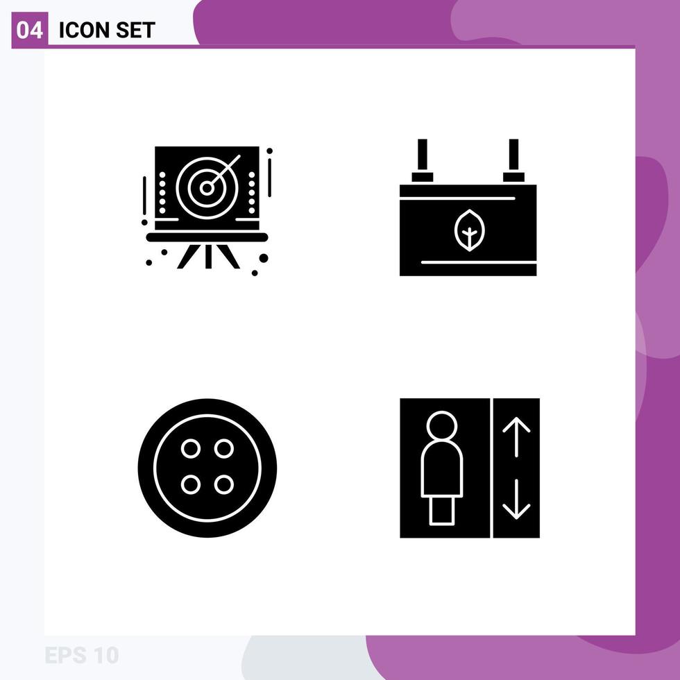 4 Creative Icons Modern Signs and Symbols of arrow clothes target ecology tools Editable Vector Design Elements