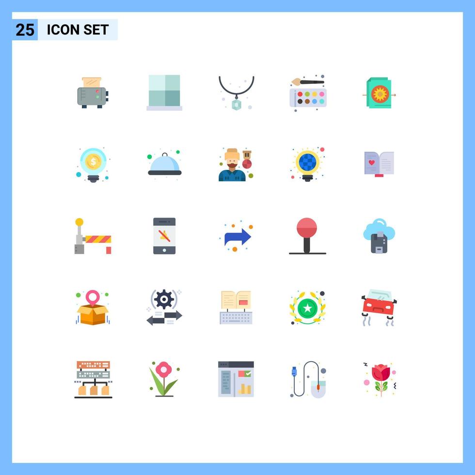 Universal Icon Symbols Group of 25 Modern Flat Colors of document education accessories drawing back to school Editable Vector Design Elements