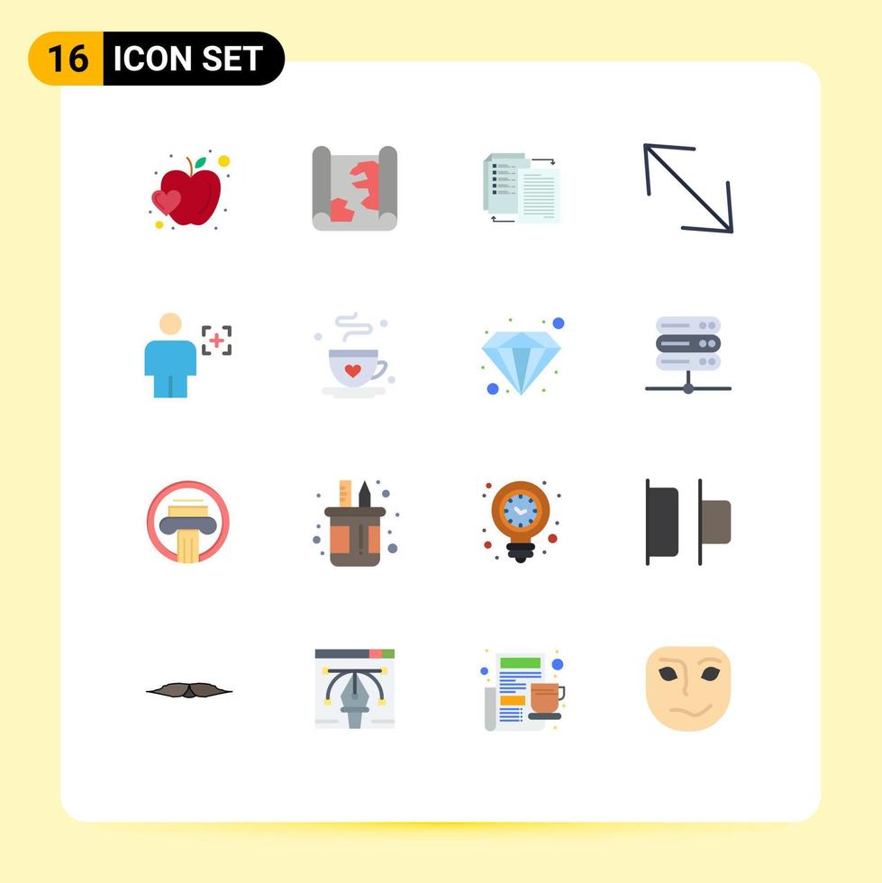 16 Thematic Vector Flat Colors and Editable Symbols of body scale file corner shareit Editable Pack of Creative Vector Design Elements