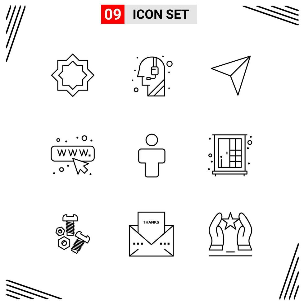 9 Icons Line Style Grid Based Creative Outline Symbols for Website Design Simple Line Icon Signs Isolated on White Background 9 Icon Set vector