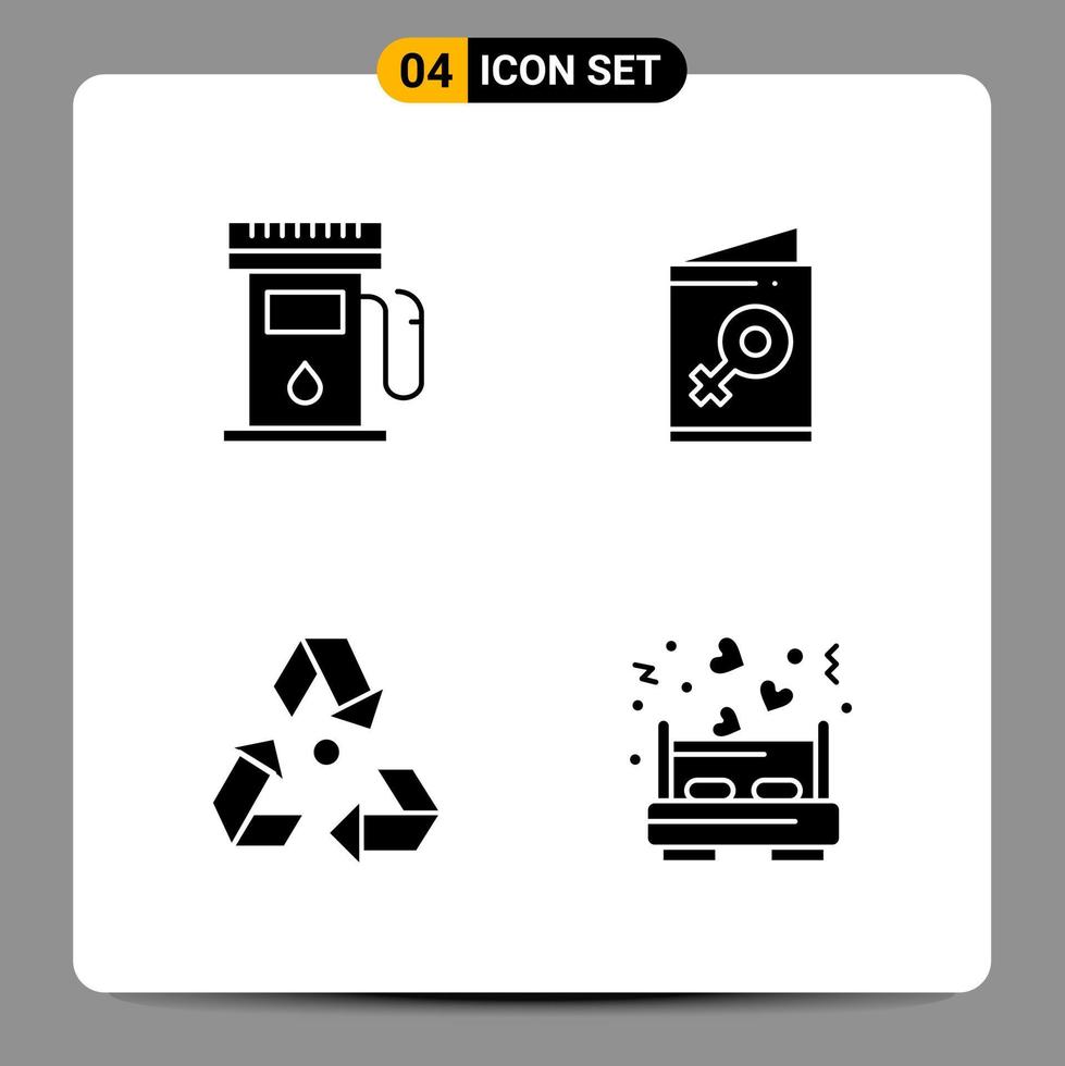 4 Black Icon Pack Glyph Symbols Signs for Responsive designs on white background 4 Icons Set vector