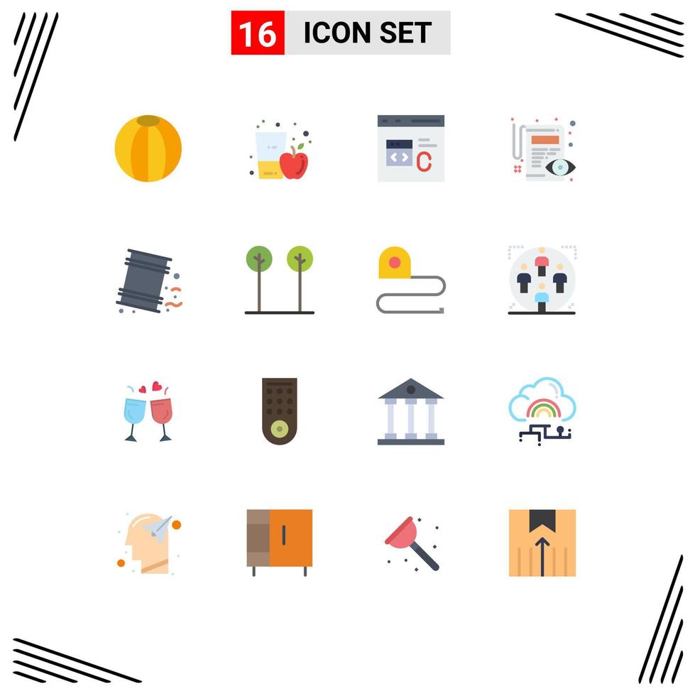 16 Flat Color concept for Websites Mobile and Apps view edit juice document develop Editable Pack of Creative Vector Design Elements