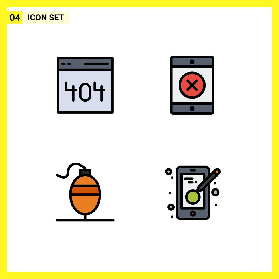 4 Creative Icons Modern Signs and Symbols of communication creativity user bobber designing Editable Vector Design Elements