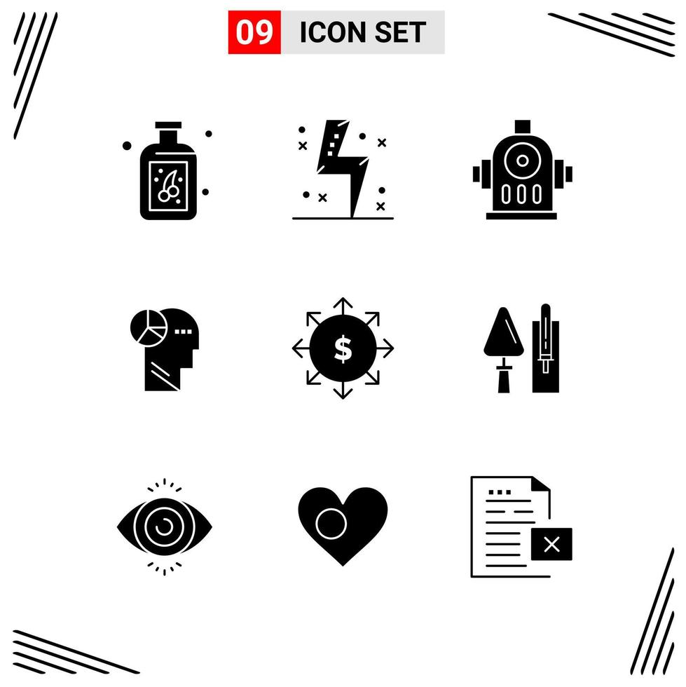 9 Icons Solid Style Grid Based Creative Glyph Symbols for Website Design Simple Solid Icon Signs Isolated on White Background 9 Icon Set vector