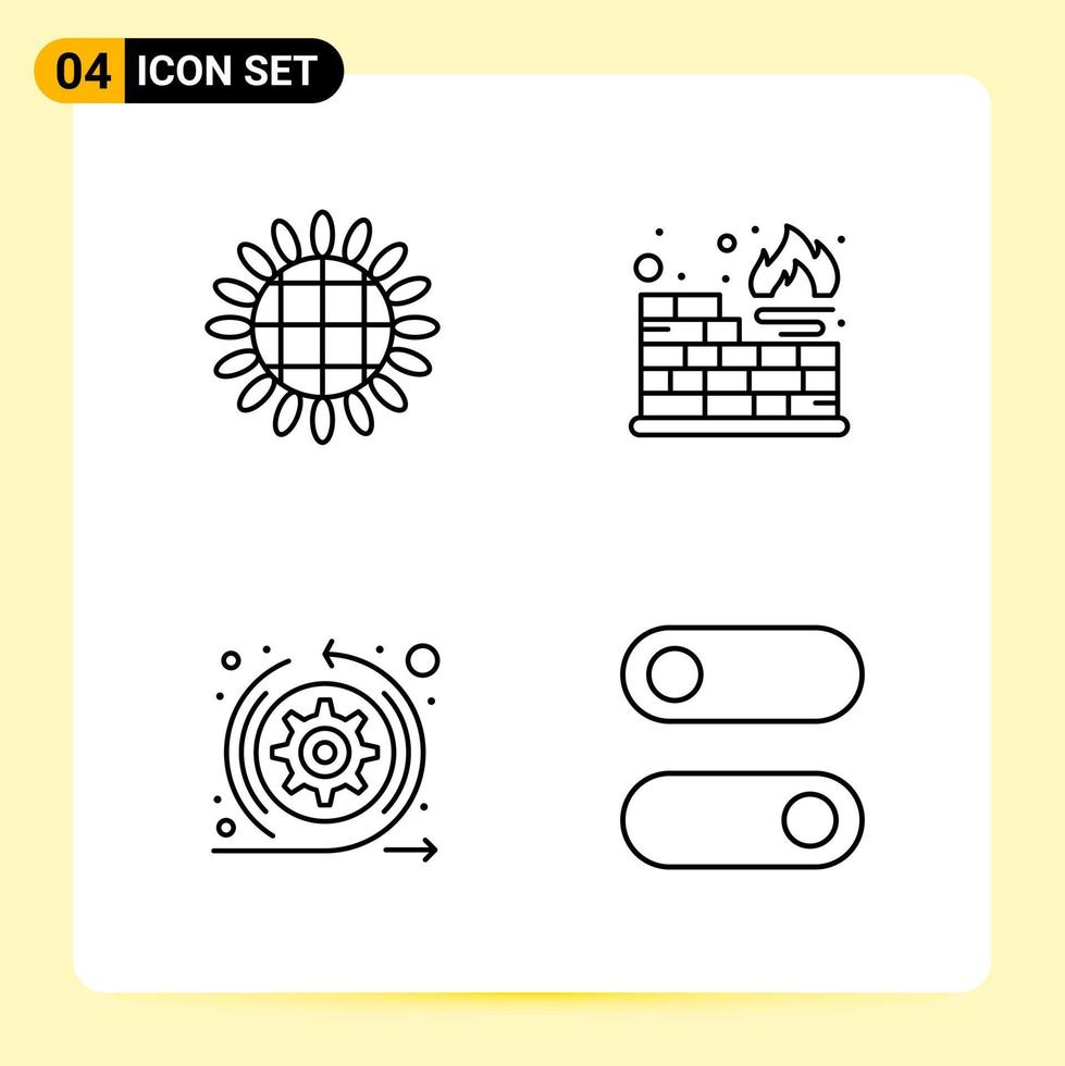 4 Creative Icons for Modern website design and responsive mobile apps 4 Outline Symbols Signs on White Background 4 Icon Pack vector