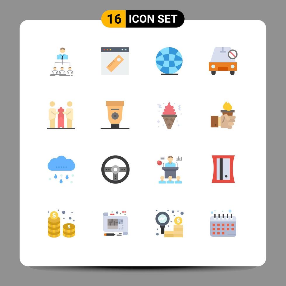 16 Thematic Vector Flat Colors and Editable Symbols of slash no web disabled world Editable Pack of Creative Vector Design Elements