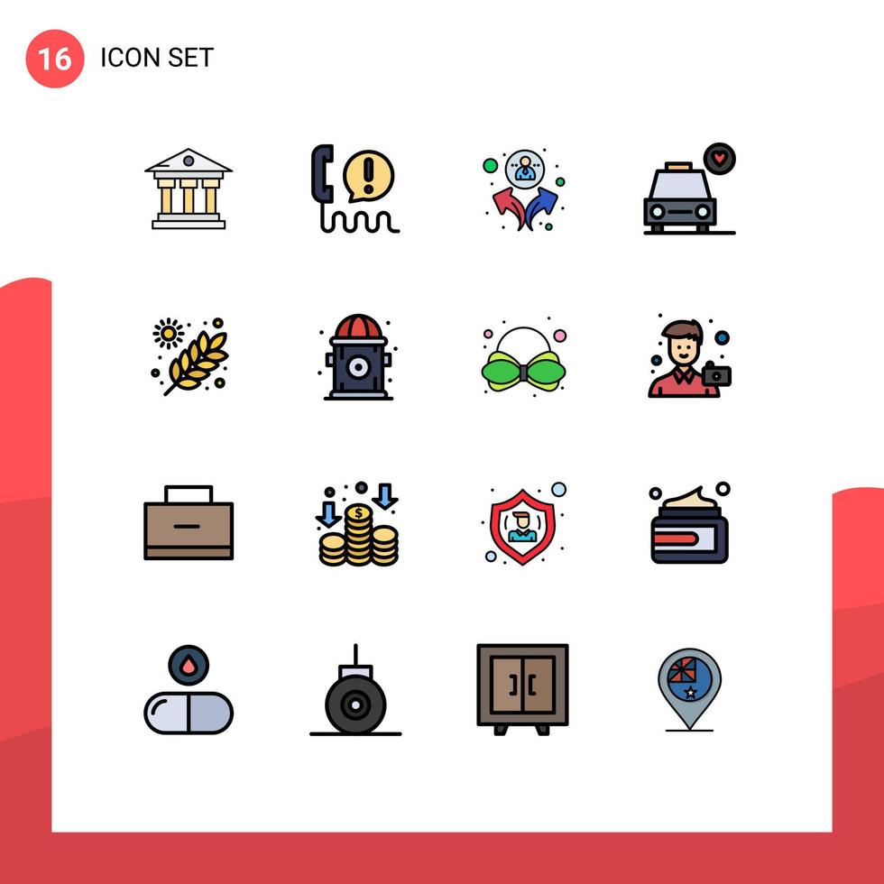 16 Creative Icons Modern Signs and Symbols of garden agriculture help heart car Editable Creative Vector Design Elements