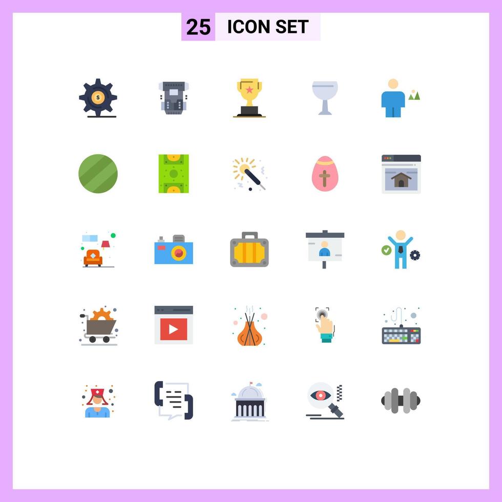 Mobile Interface Flat Color Set of 25 Pictograms of body beer cryotherapy drink marketing Editable Vector Design Elements