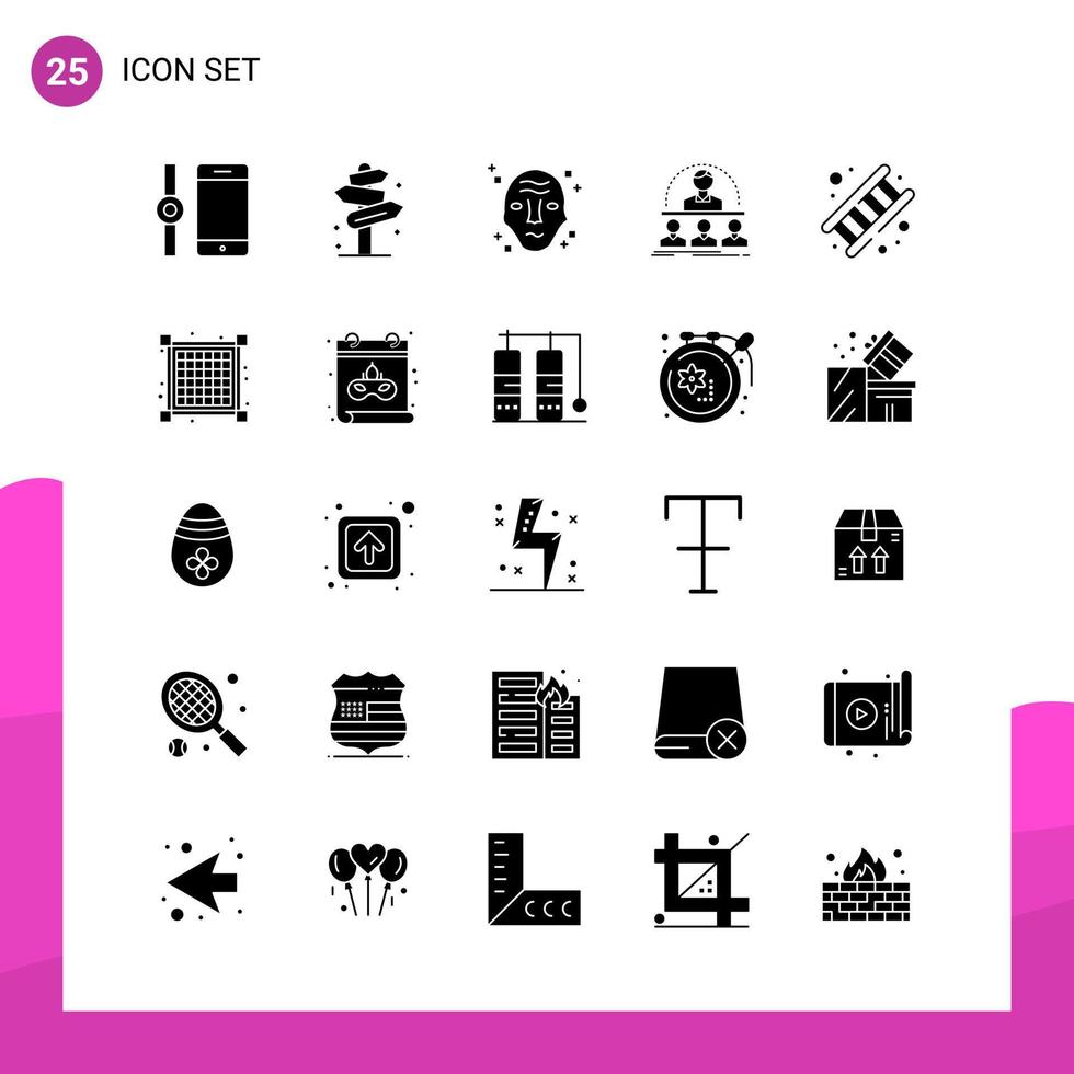 Glyph Icon set Pack of 25 Solid Icons isolated on White Background for responsive Website Design Print and Mobile Applications vector
