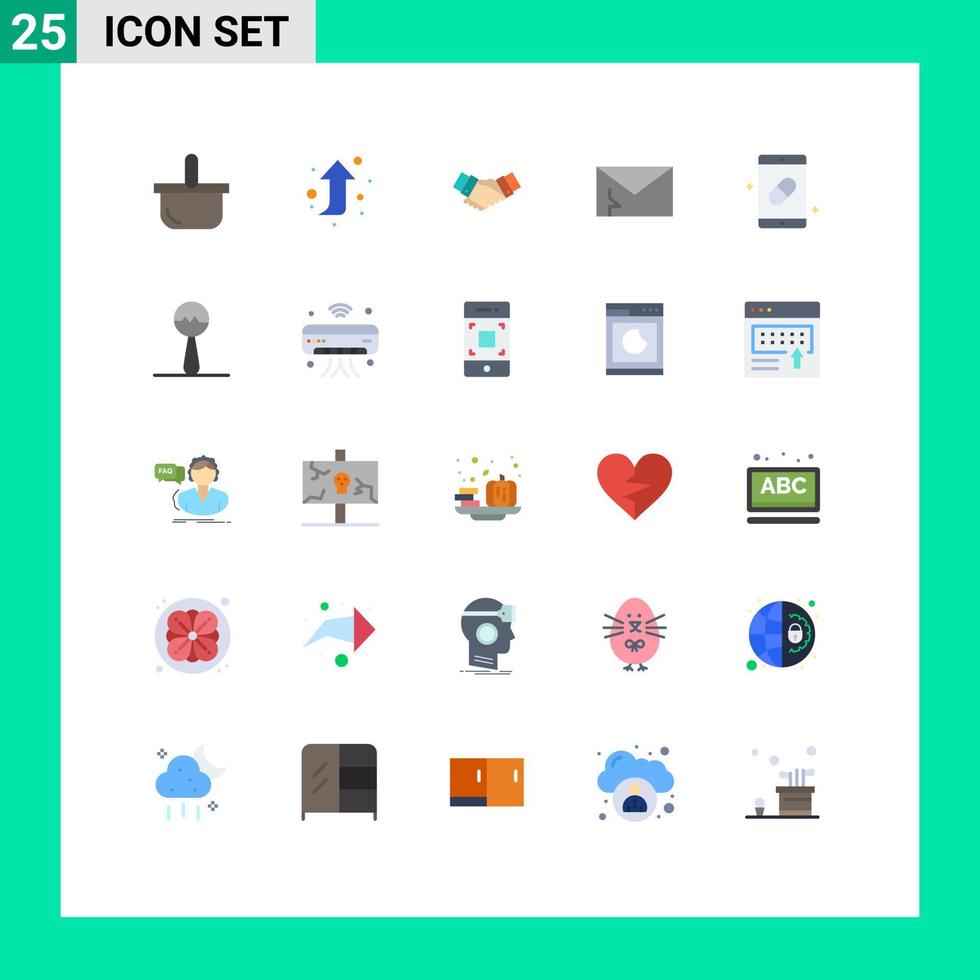 conjunto de 25 iconos de ui modernos símbolos signos para el acuerdo de correo no deseado asociación infectada elementos de diseño vectorial editables vector