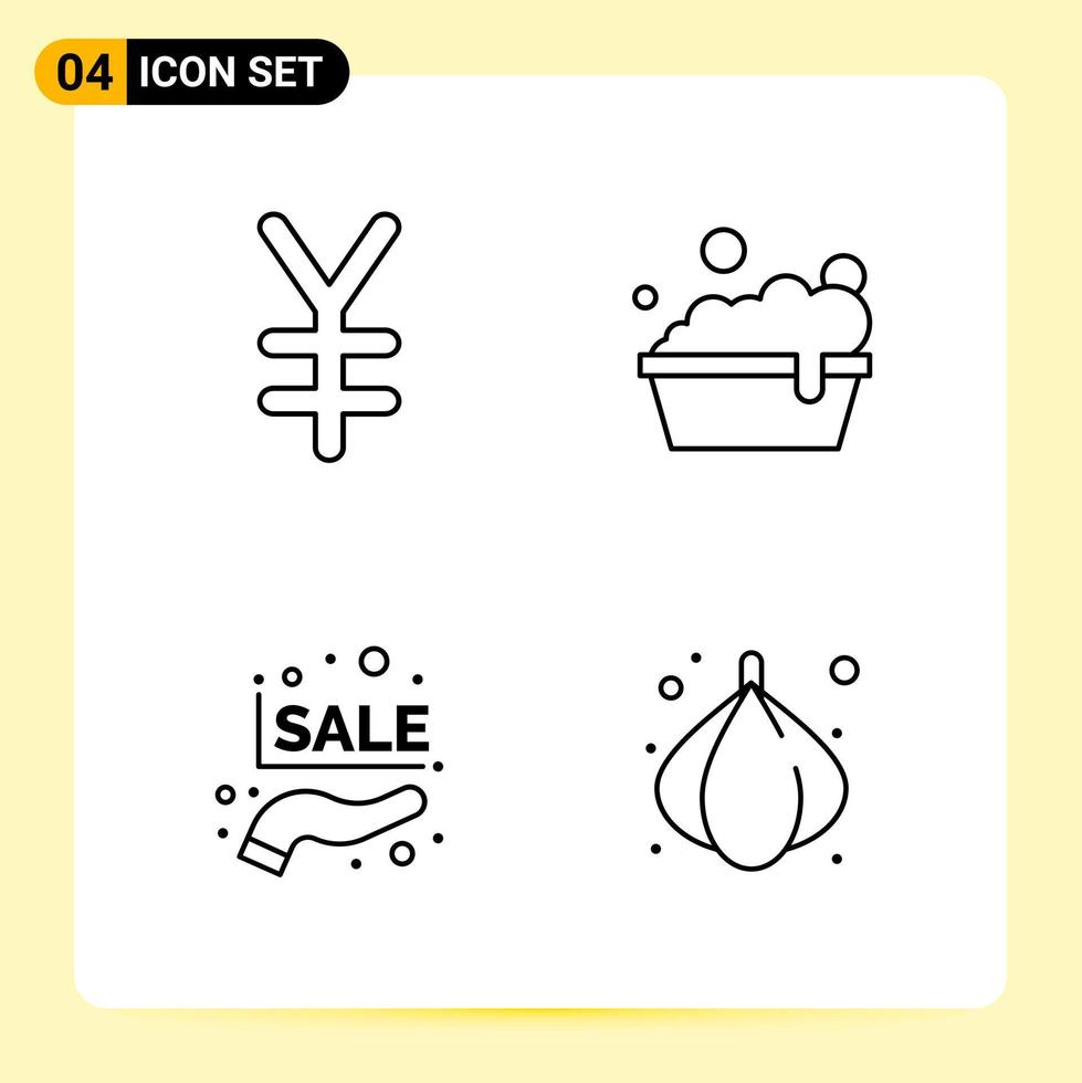 4 Creative Icons for Modern website design and responsive mobile apps 4 Outline Symbols Signs on White Background 4 Icon Pack vector