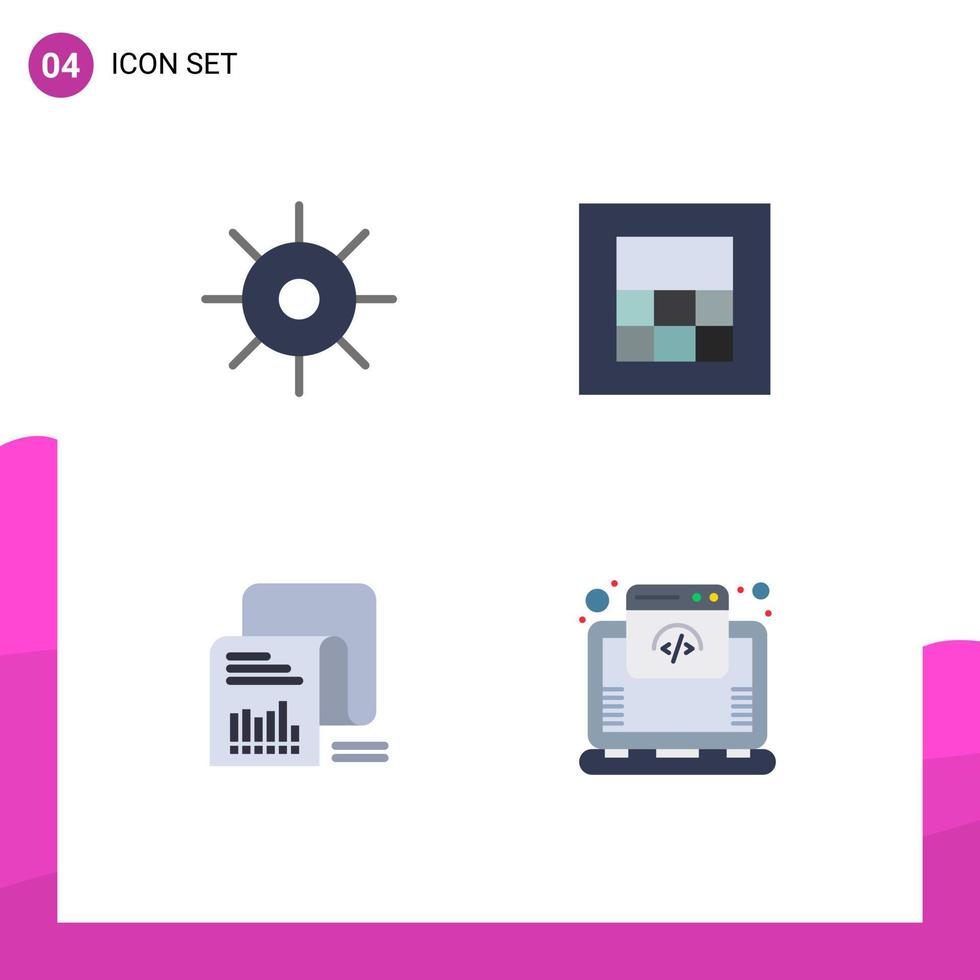 4 User Interface Flat Icon Pack of modern Signs and Symbols of biology list sun checklist cloud Editable Vector Design Elements