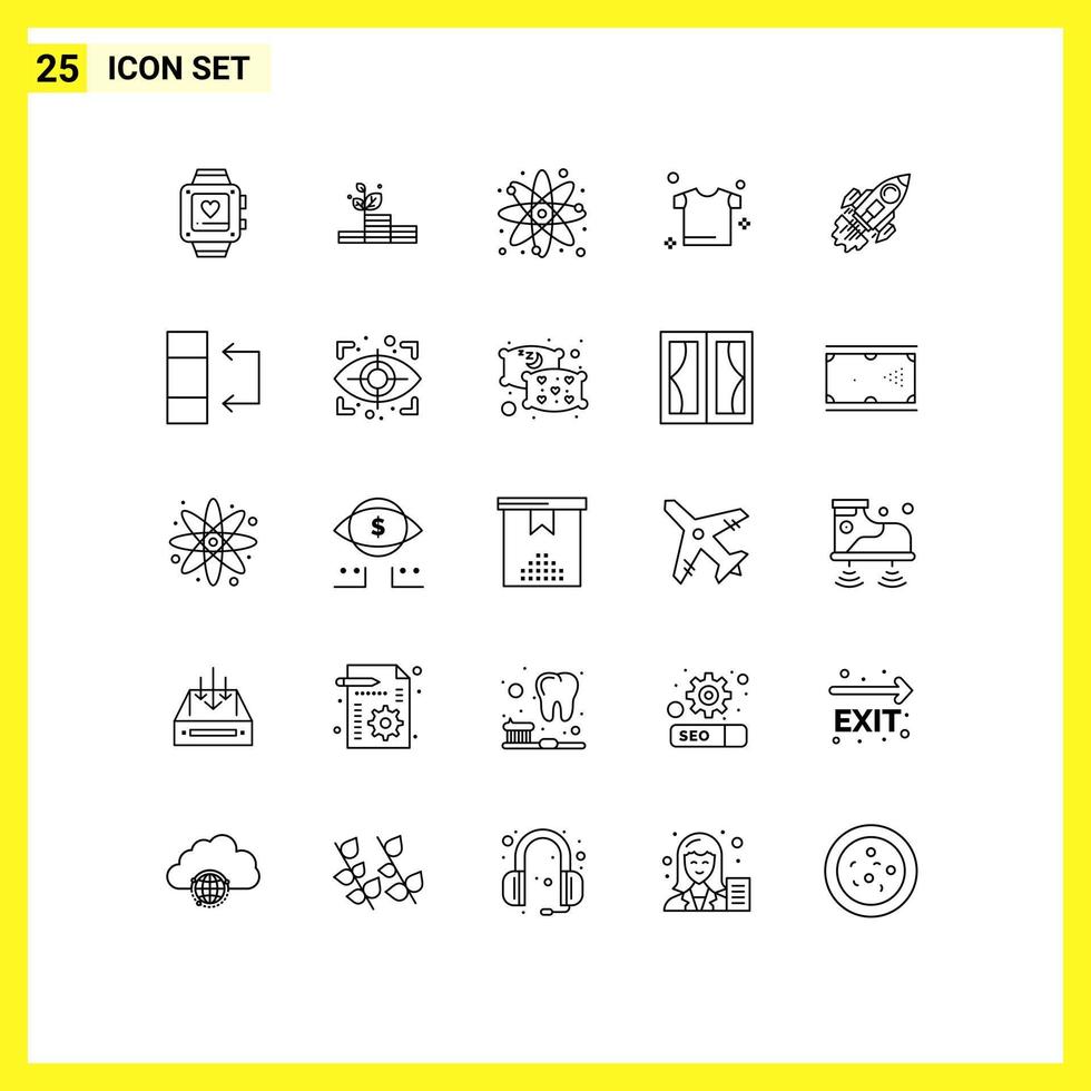 Modern Set of 25 Lines and symbols such as business shirt chemical drying atom Editable Vector Design Elements
