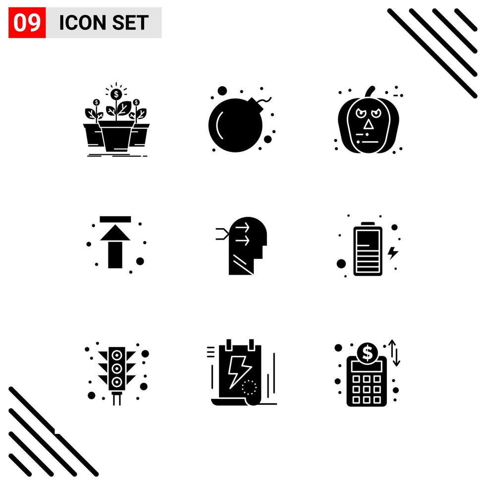 conjunto perfecto de píxeles de 9 iconos sólidos conjunto de iconos de glifos para el diseño de sitios web y la interfaz de aplicaciones móviles vector