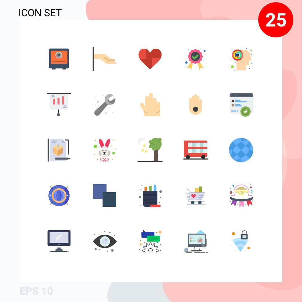 Set of 25 Modern UI Icons Symbols Signs for guaranteed label award hand chocolate like Editable Vector Design Elements