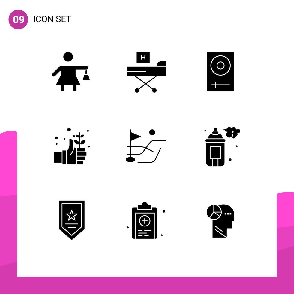 Set of 9 Modern UI Icons Symbols Signs for ball safe console day mixer Editable Vector Design Elements
