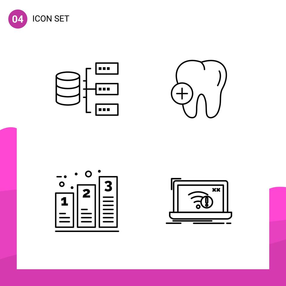 Outline Icon set Pack of 4 Line Icons isolated on White Background for responsive Website Design Print and Mobile Applications vector