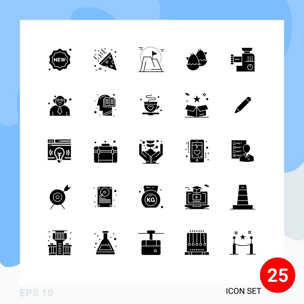 25 glifos sólidos vectoriales temáticos y símbolos editables de cocina naturaleza bandera huevo de pascua elementos de diseño vectorial editables vector