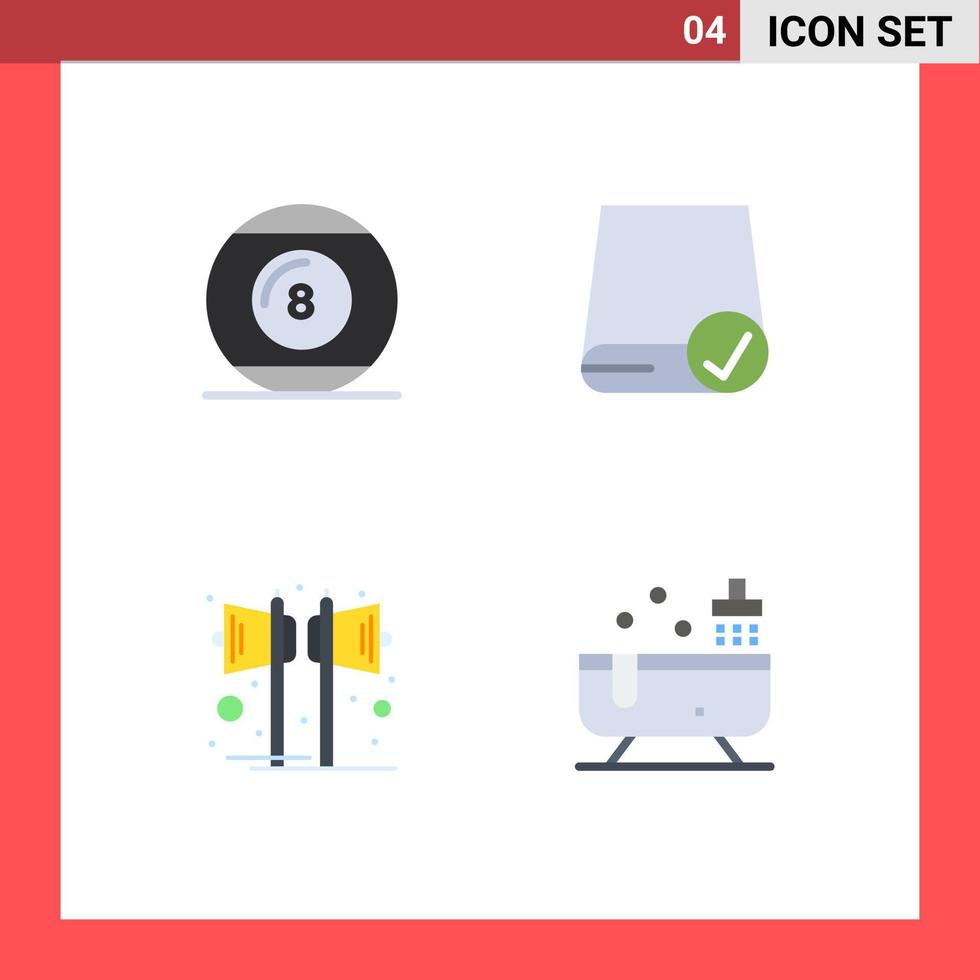 Pack of 4 Modern Flat Icons Signs and Symbols for Web Print Media such as ball gadget play connected music Editable Vector Design Elements