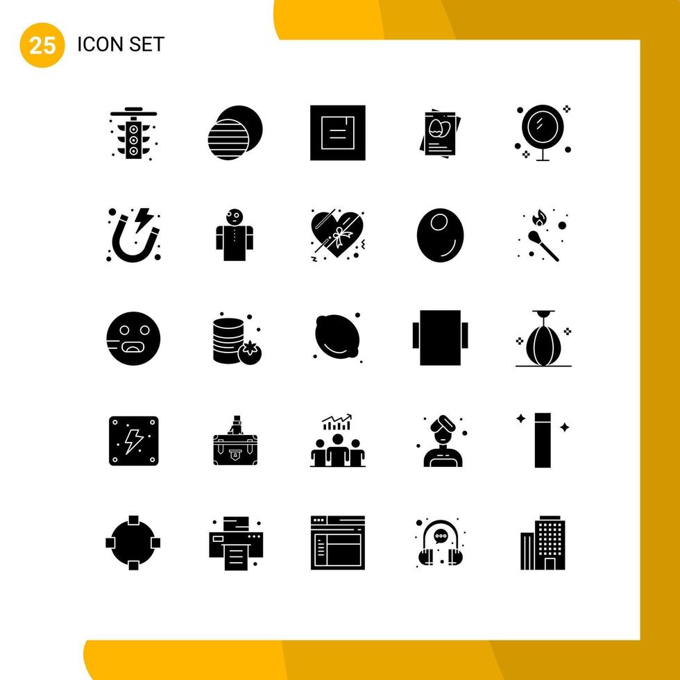 25 Solid Glyph concept for Websites Mobile and Apps cleaning bath layout easter egg Editable Vector Design Elements