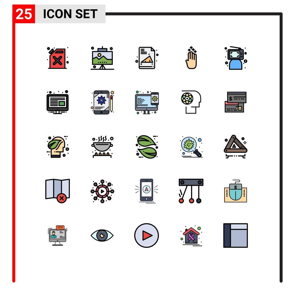 25 Creative Icons Modern Signs and Symbols of computer blogger education up gesture Editable Vector Design Elements
