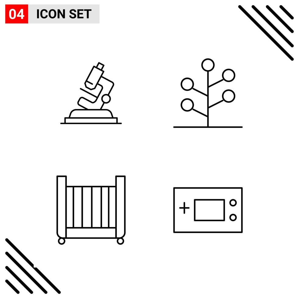 Pixle Perfect Set of 4 Line Icons Outline Icon Set for Webite Designing and Mobile Applications Interface vector