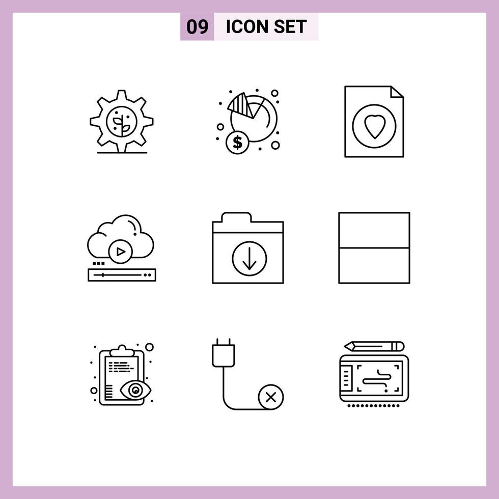 9 Creative Icons Modern Signs and Symbols of files online document cloud file Editable Vector Design Elements