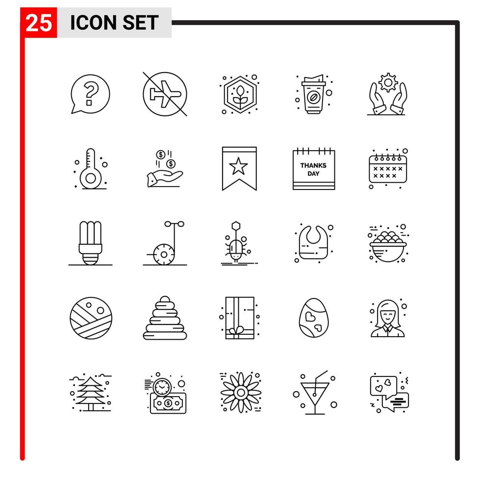 25 General Icons for website design print and mobile apps 25 Outline Symbols Signs Isolated on White Background 25 Icon Pack vector