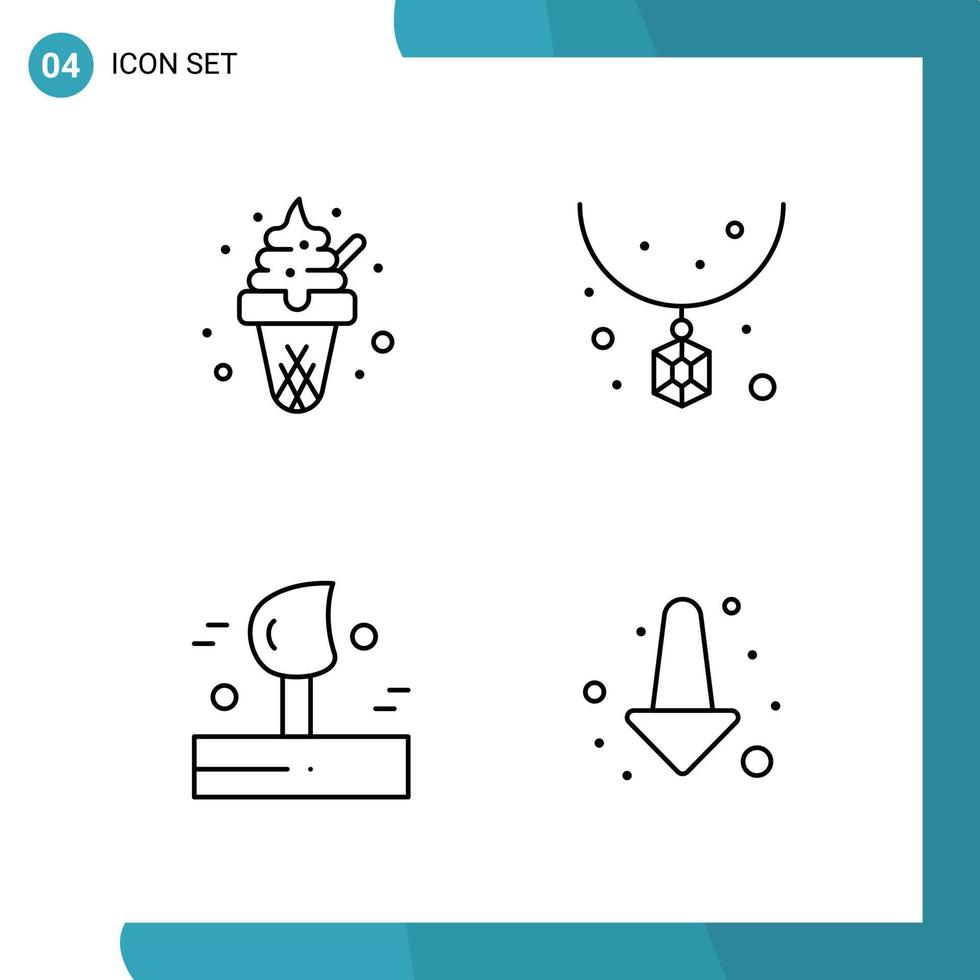 paquete de vectores de 4 iconos de estilo de línea de símbolos de contorno establecidos en fondo blanco para web y móvil