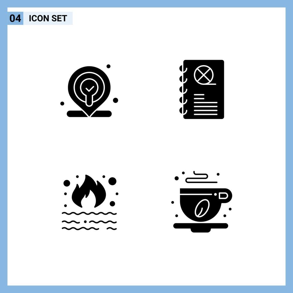 Set of Vector Solid Glyphs on Grid for web garbage cinema book smoke Editable Vector Design Elements