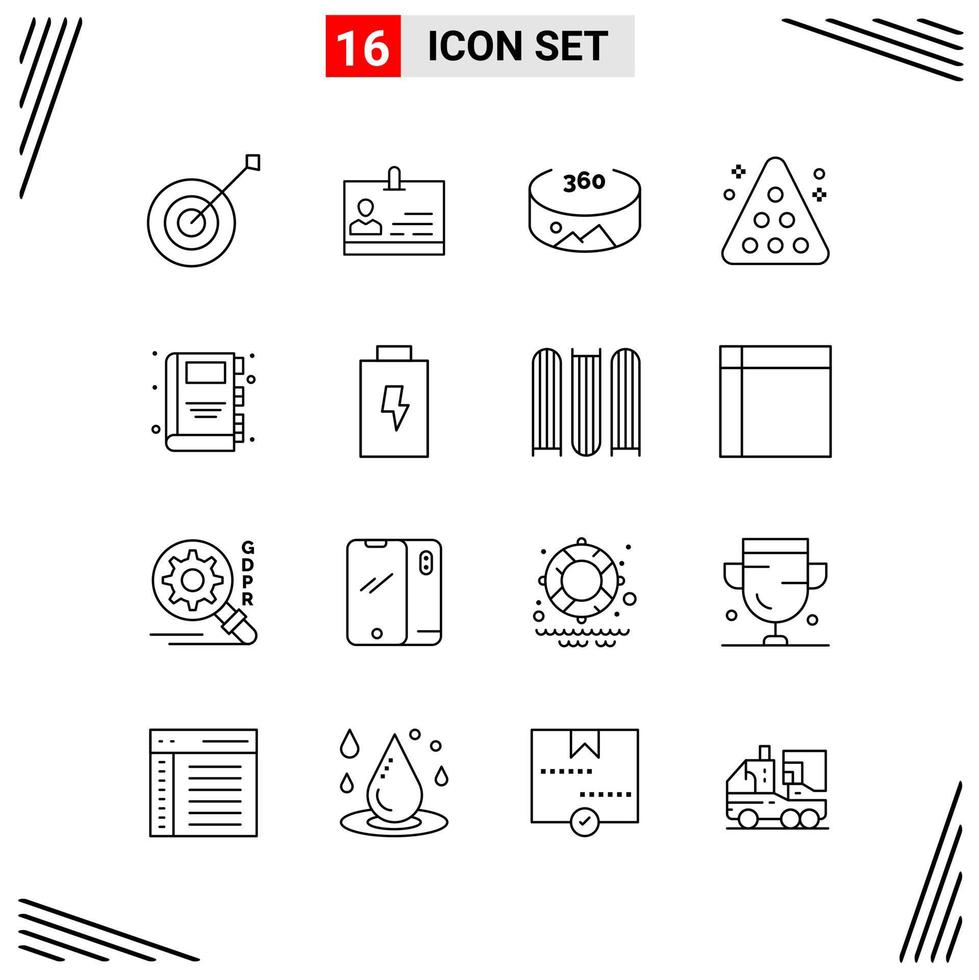 16 Icons Line Style Grid Based Creative Outline Symbols for Website Design Simple Line Icon Signs Isolated on White Background 16 Icon Set vector