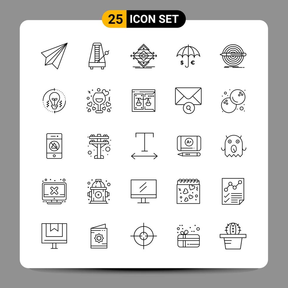 25 Black Icon Pack Outline Symbols Signs for Responsive designs on white background 25 Icons Set vector